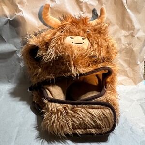 Multipet Medium Highland Cow Pet Costume Brown Shaggy Faux Fur Dog Outfit